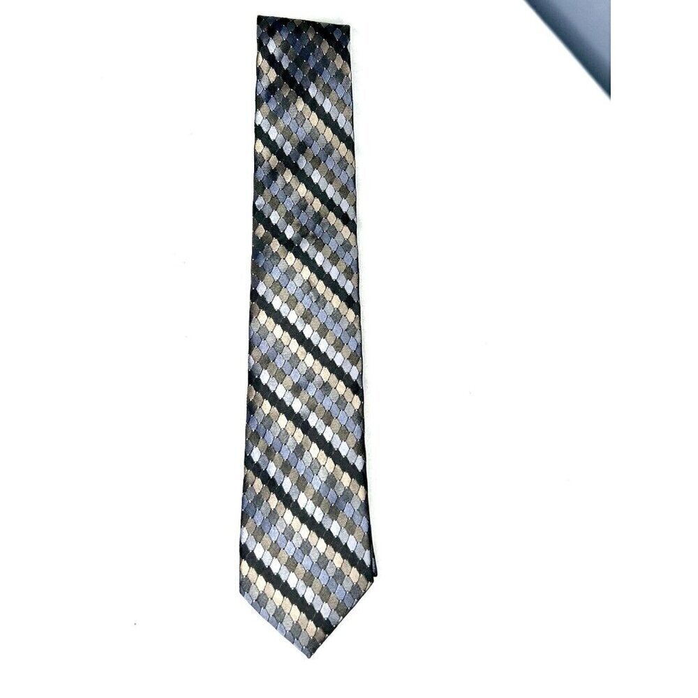 Calvin Klein Mens Classic Geometric Silk Tie Metallic Colors Cool Design MSRP$65 - Picture 9 of 11